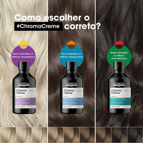 Shampoo Verde Chroma Creme Serie Expert L'Oreal Professionnel (Green Dyes) 300ml