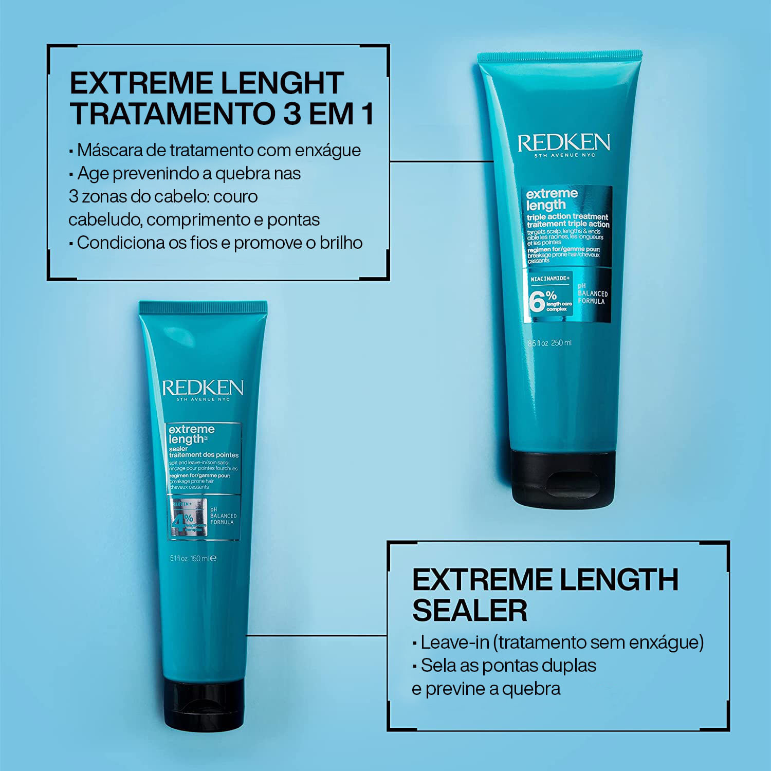 Tratamento 3 em 1 Extreme Lenght Redken 250ml